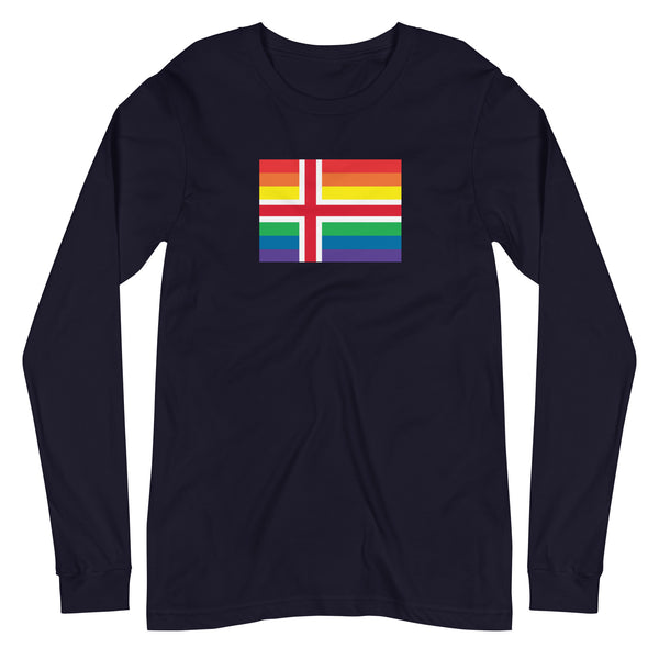 Iceland LGBT Pride Flag Unisex Long Sleeve Tee