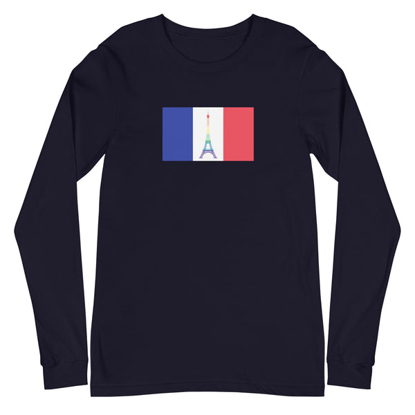 France LGBT Pride Flag Unisex Long Sleeve Tee