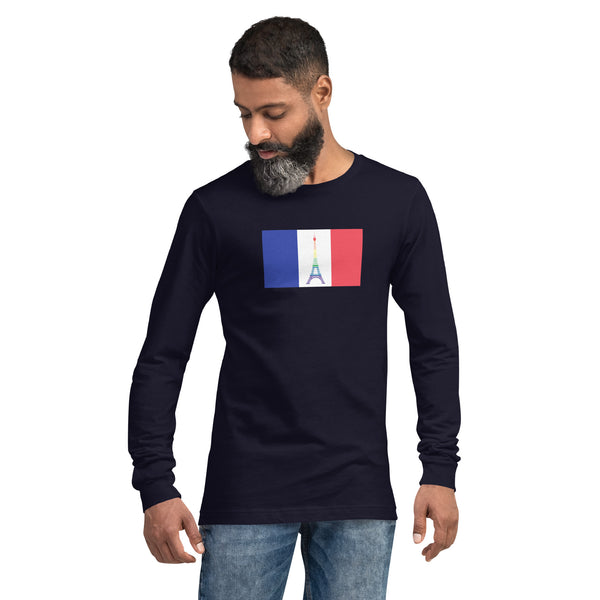 France LGBT Pride Flag Unisex Long Sleeve Tee