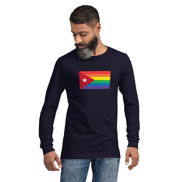Cuba LGBT Pride Flag Unisex Long Sleeve Tee