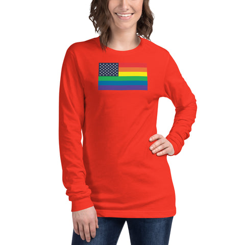 United States LGBT Pride Flag Unisex Long Sleeve Tee
