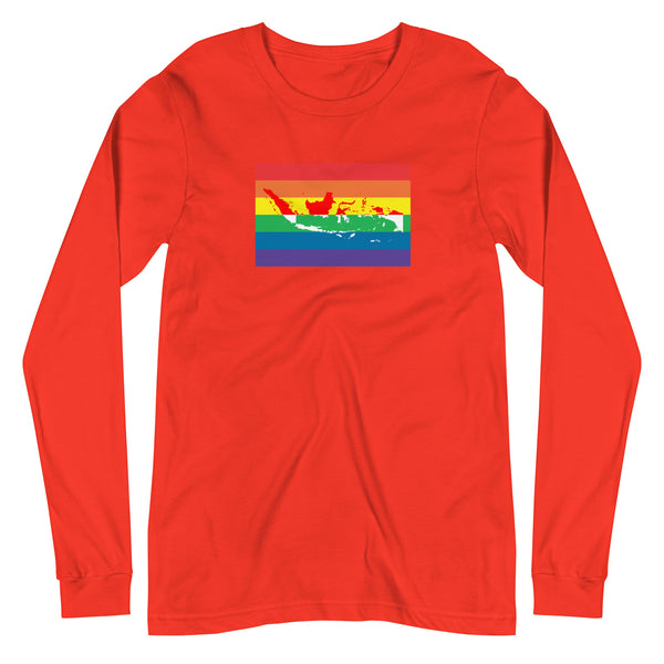 Indonesia LGBT Pride Flag Unisex Long Sleeve Tee