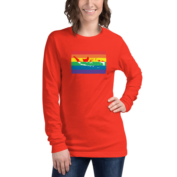 Indonesia LGBT Pride Flag Unisex Long Sleeve Tee