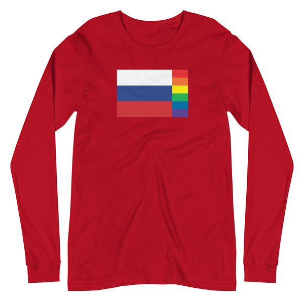 Russia LGBT Pride Flag Unisex Long Sleeve Tee