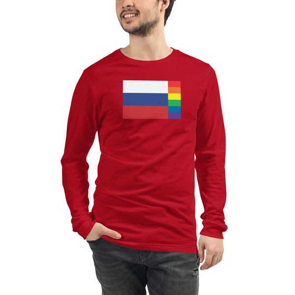 Russia LGBT Pride Flag Unisex Long Sleeve Tee