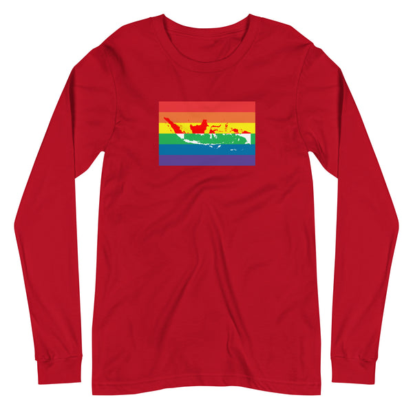 Indonesia LGBT Pride Flag Unisex Long Sleeve Tee