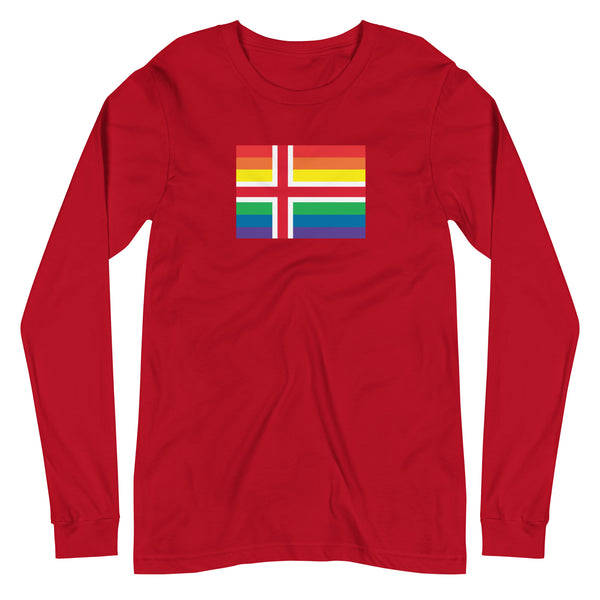 Iceland LGBT Pride Flag Unisex Long Sleeve Tee