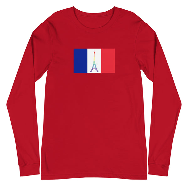 France LGBT Pride Flag Unisex Long Sleeve Tee