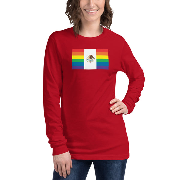 Mexico LGBT Pride Flag Unisex Long Sleeve Tee