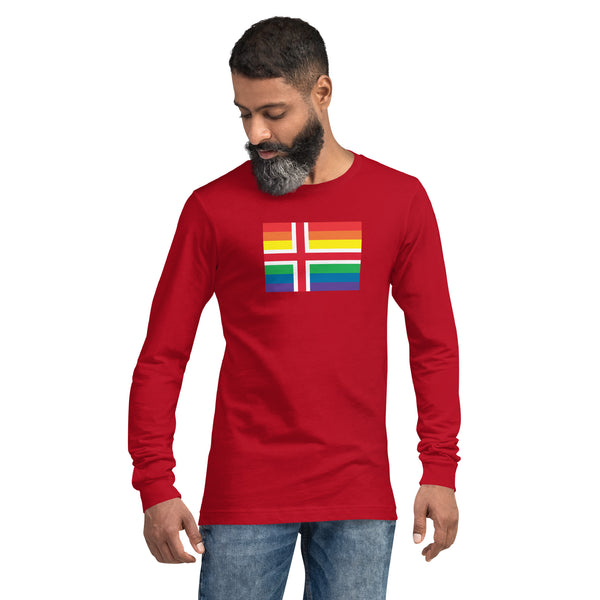 Iceland LGBT Pride Flag Unisex Long Sleeve Tee