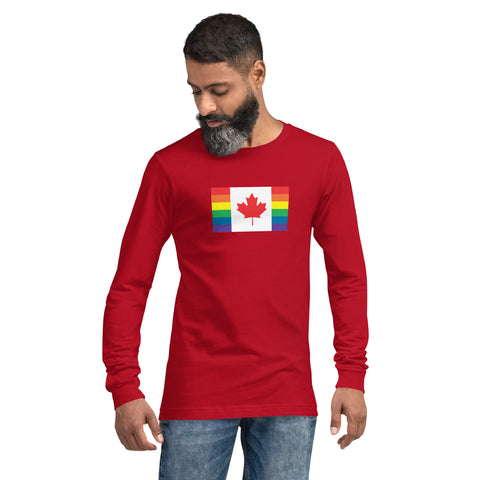 Canada LGBT Pride Flag Unisex Long Sleeve Tee