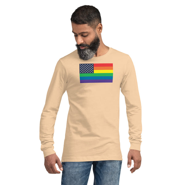 United States LGBT Pride Flag Unisex Long Sleeve Tee