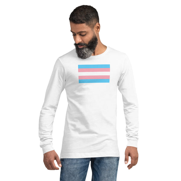 Trans Flag Long Sleeve Tee