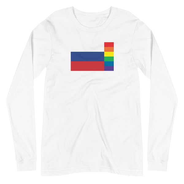 Russia LGBT Pride Flag Unisex Long Sleeve Tee