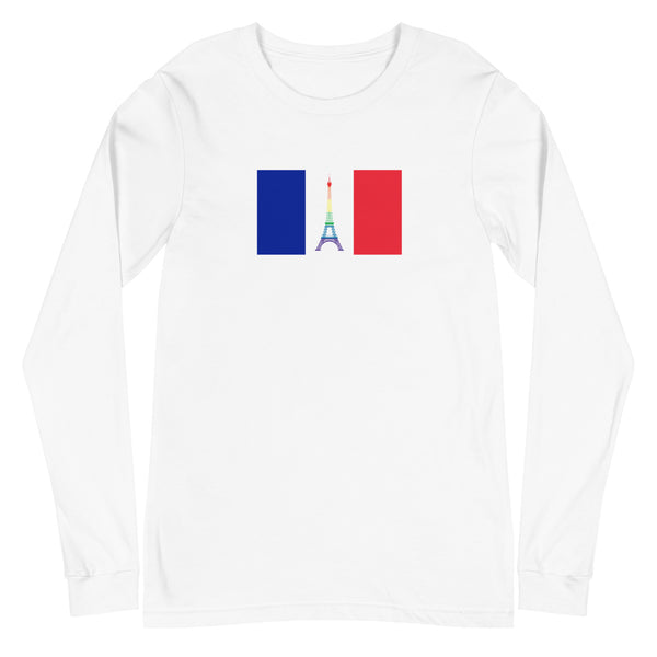 France LGBT Pride Flag Unisex Long Sleeve Tee
