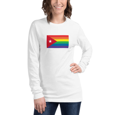 Cuba LGBT Pride Flag Unisex Long Sleeve Tee