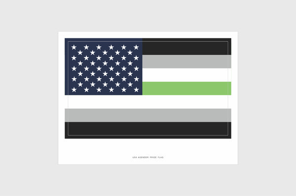 United States, USA Agender Pride Flag Stickers