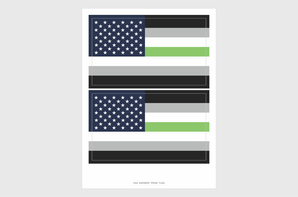 USA Agender Pride Flag Stickers