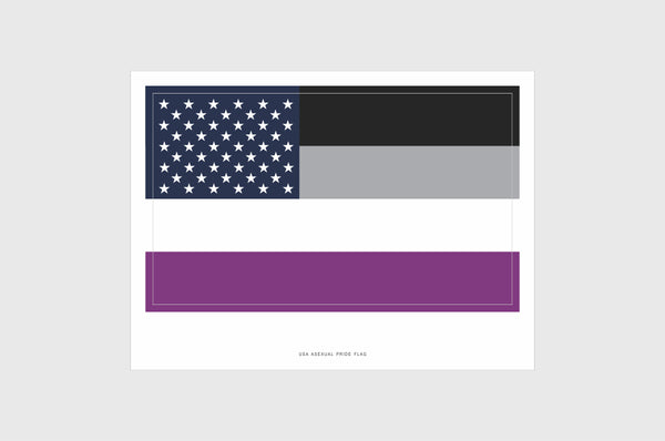USA Asexual Pride Flag Stickers