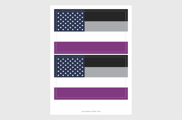 USA Asexual Pride Flag Stickers