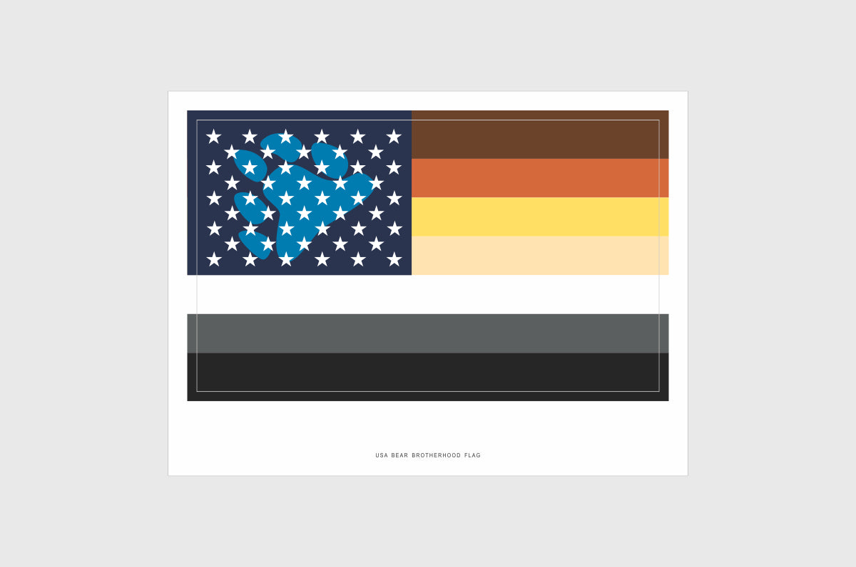 United States, USA Bear Pride Flag Stickers