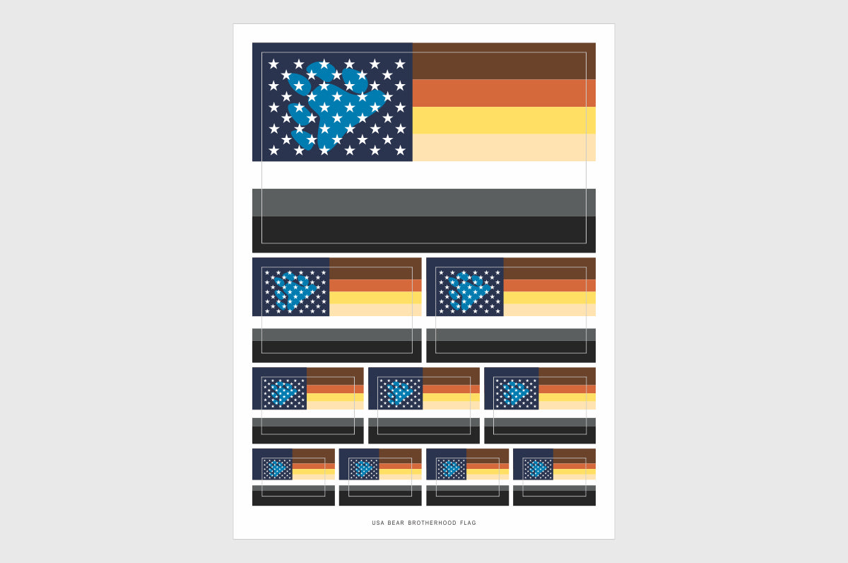 USA Bear Pride Flag Stickers