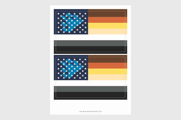 United States, USA Bear Pride Flag Stickers