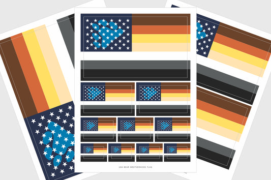 United States, USA Bear Pride Flag Stickers