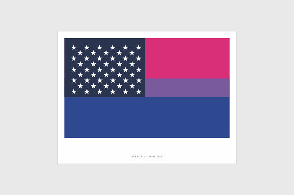 United States, USA  Bisexual Pride Flag Stickers