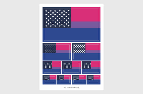 USA Bisexual Pride Flag Stickers