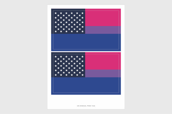 United States, USA  Bisexual Pride Flag Stickers