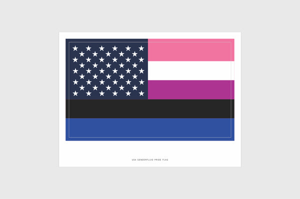 United States, USA Genderfluid Pride Flag Stickers