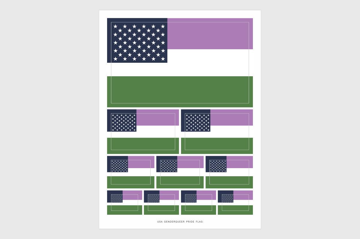 United States, USA Genderqueer Pride Flag Stickers
