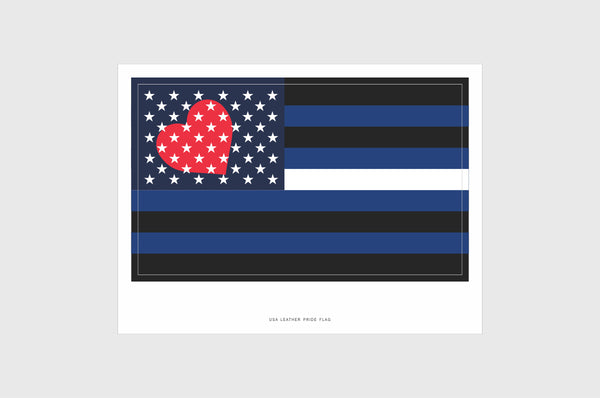 USA Leather Pride Flag Stickers
