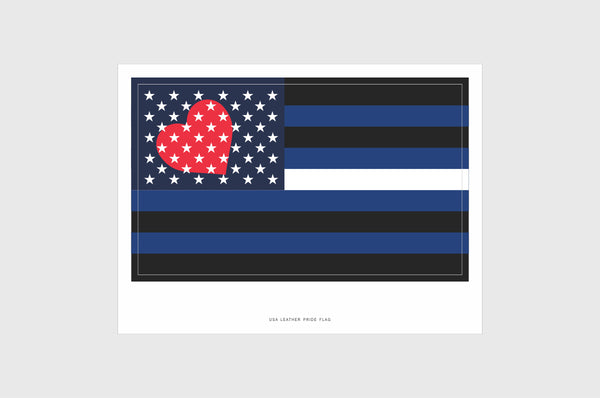 United States, USA Leather Pride Flag Stickers