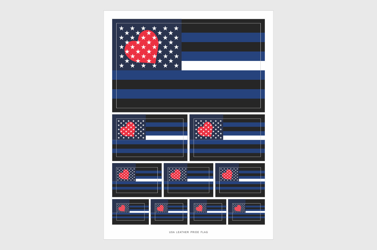 USA Leather Pride Flag Stickers