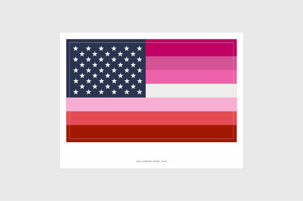 USA Lesbian Pride Flag Stickers