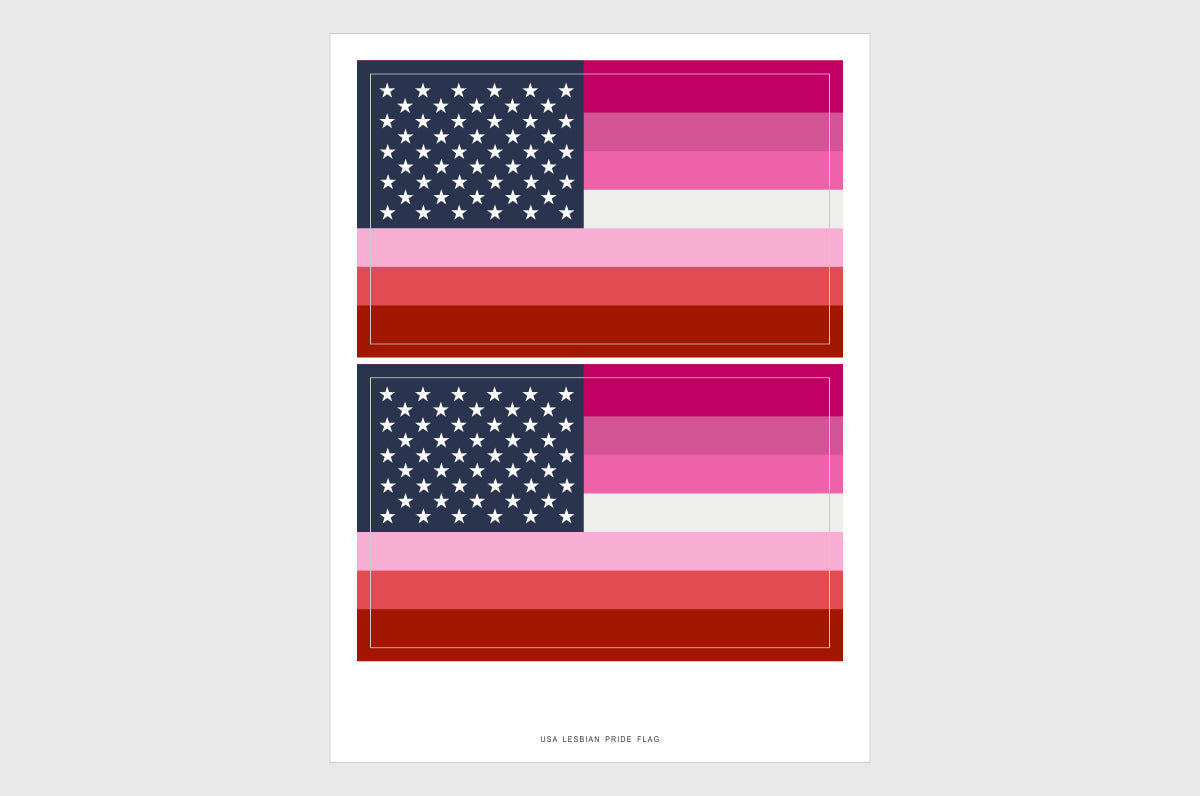 United States, USA Lesbian Pride Flag Stickers