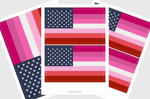 United States, USA Lesbian Pride Flag Stickers