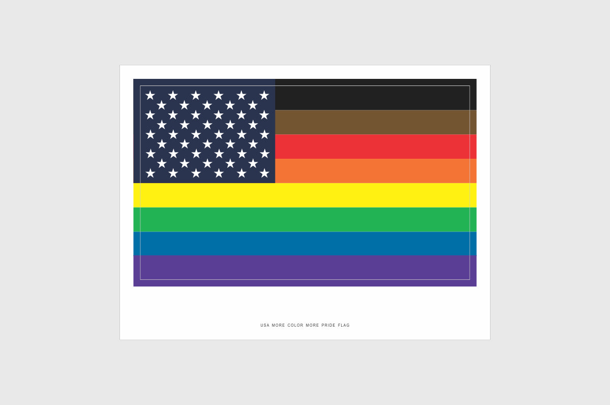 United States, USA More Color More Pride Flag Stickers