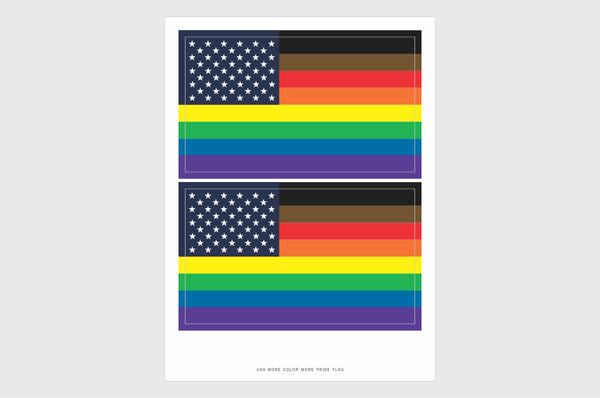 United States, USA More Color More Pride Flag Stickers
