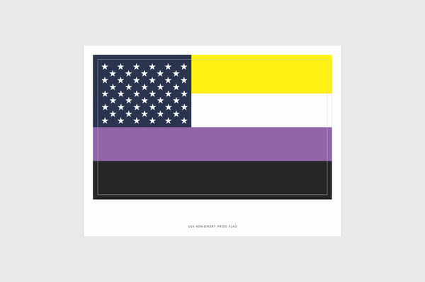 United States, USA Non Binary Pride Flag Stickers