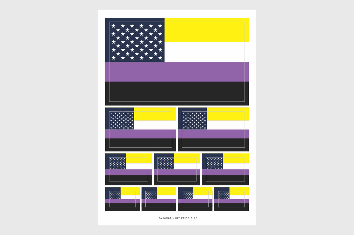 United States, USA Non Binary Pride Flag Stickers