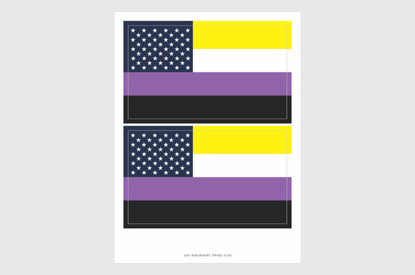 United States, USA Non Binary Pride Flag Stickers