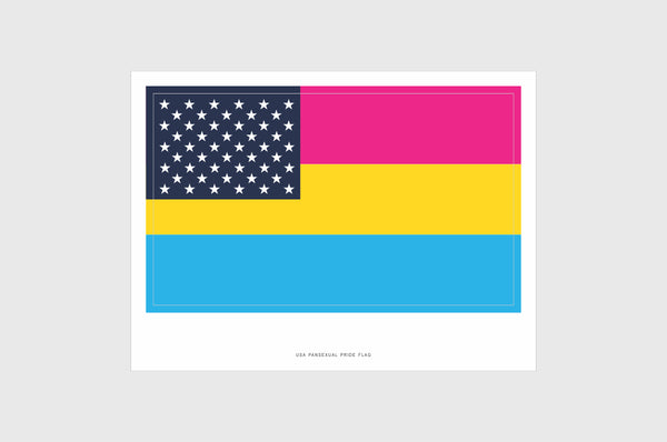 United States, USA Pansexual Pride Flag Stickers