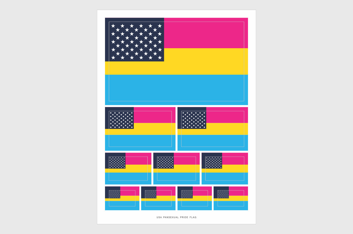 United States, USA Pansexual Pride Flag Stickers