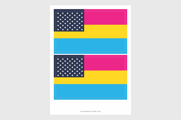 USA Pansexual Pride Flag Stickers