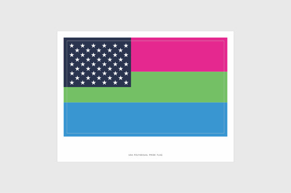 United States, USA Polysexual Pride Flag Stickers