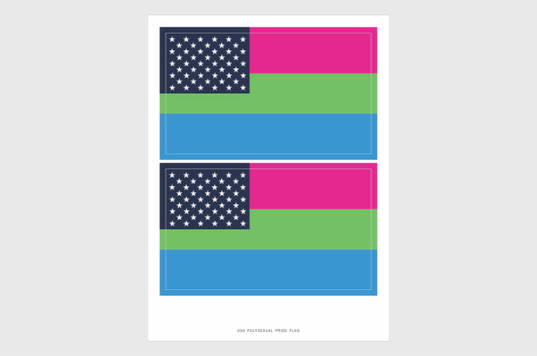 USA Polysexual Pride Flag Stickers