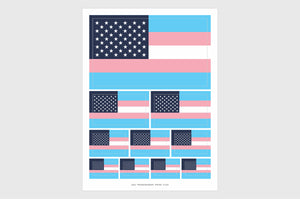 United States, USA Transgender Pride Flag Stickers